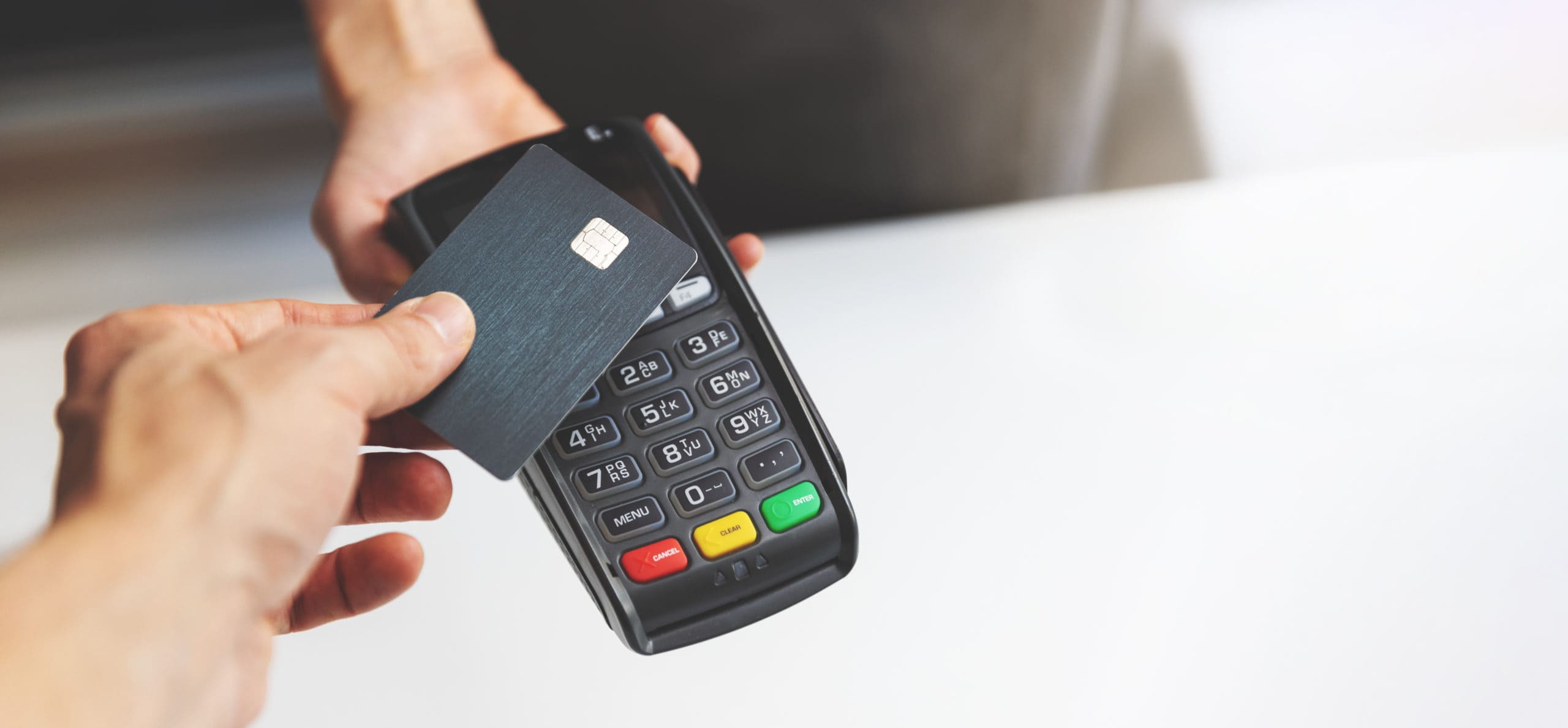 Payment Options - nfc contactless payment by credit card and pos terminal. copy space